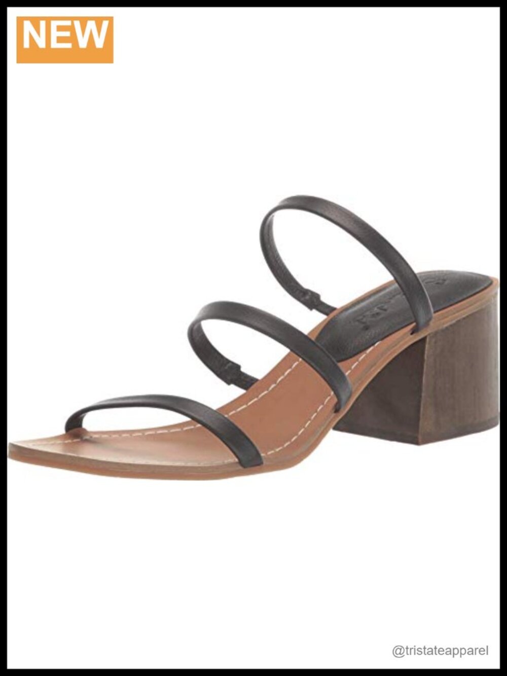 Splendid Meli Leather Slide Sandals Slip On Block Heel Slingback Open Toe
